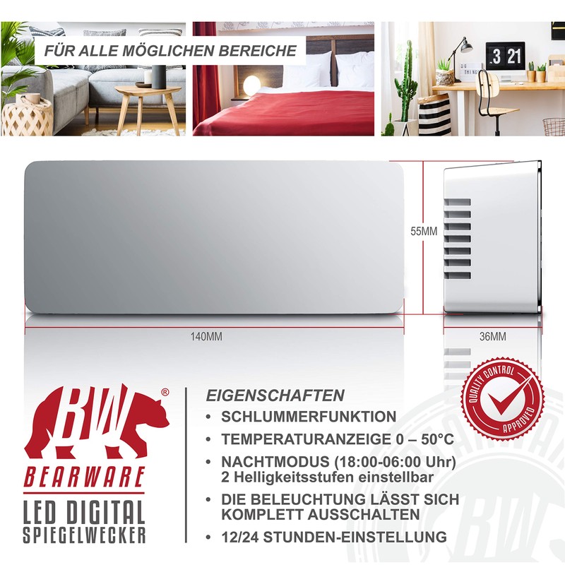 CSL - LED Digital Alarm Clock with Temperature Display -