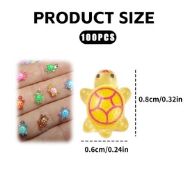 100 Pcs Mini Turtles for Crafts Luminous,Tiny Resin Turtle Animals Mixed,Plastic Miniature Small Dollhouse Miniatures for Glow in the Dark Sea Figures,Home Garden Aquarium Fairy Micro Landscaping Deco