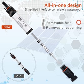 shppro 15A Solar Panel Fuse Connector IP68 Waterproof 1000V in-line Fuse Holder 15A Male and Female Connector Waterproof in-Line Fuse Holder (Contains 4 fuses + 2 Solar Fuse Holders)