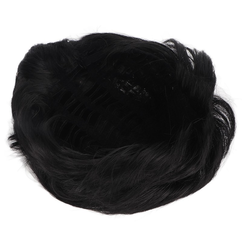Men's Short Black Wig High Temperature Silk Layered Realistic Breathable