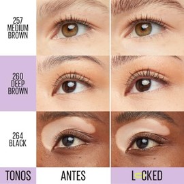 Maybelline Nuevo Gel de cejas de larga duración, efecto laminado, Superlock, café, 7 g                                                                