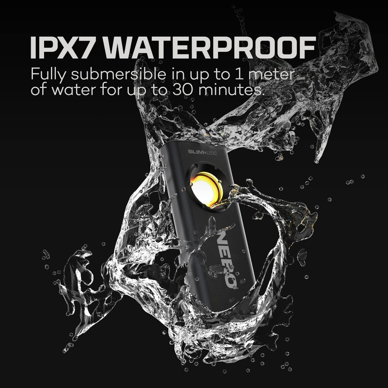 NEBO Slim+ 1200, Powerful and Rechargeable 1200 Lumen Pocket Light