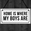 RED OCEAN HOME IS WHERE MY BOYS ARE Plaque Shabby