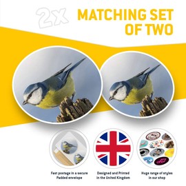 2 x Heart Stickers 10 cm - Blue Tit Bird Garden Birds Fun Decals for Laptops,Tablets,Luggage,Scrap Booking,Fridges #3119