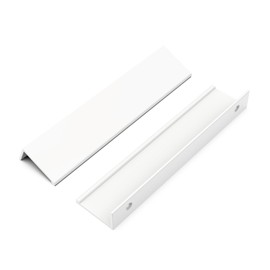 goldenwarm Pack of 5 Hidden Cabinet Handles for Kitchen Cabinets Furniture Handles 128 mm Cabinet Handles White Kitchen Handles Furniture Aluminium Door Handles Kitchen