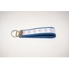 Wristlet Key Fob Larger 6 Inch White Horses Steel Blue