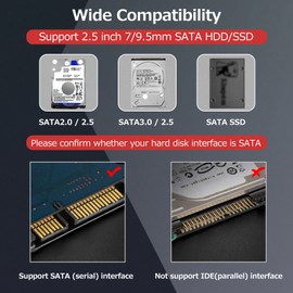 USB 3.0 HDD SSD SATA External Portable Superspeed Aluminum 2.5" Hard Drive Disk Box Enclosure Case (Not Inclube Hard Disk)