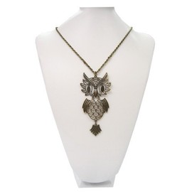 Bronze Tone Long Fashion Necklace w/Owl Pendant
