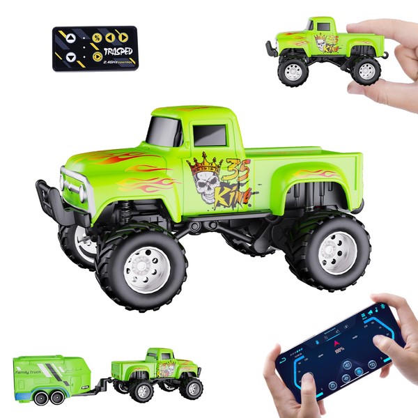 Dingdongwu Mini RC Truck with APP Control, 1:64 Scale Monster