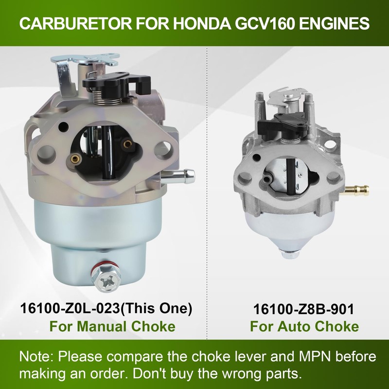 GCV160 Carburetor for Honda Lawn Mower Pressure Washer Parts 16100-Z0L-023