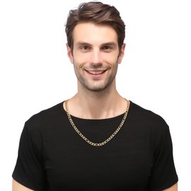 HSWYFCJY Gold Figaro Chain Men Chain Necklace Stainless Steel Mens Chains Jewelry Necklace Gifts （18 Inches)
