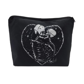 Younpy Skull Makeup Bag,Human Skeleton Cosmetic Bag,Travel Accessories Organizer,Travel Essentials Zipper Cosmetic Pouch,Portable Waterproof Toiletry Bag for Women
