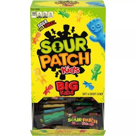 SOUR PATCH KIDS Big Individually Wrapped Soft & Chewy Candy, Bulk Candy, 240 Ct