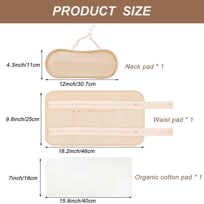 Castor Oil Pack Wrap, 3 Pcs Reusable Organic Cotton Pack