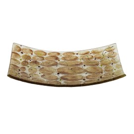 Copa Judaica Amber and Citron Glass Matzah Plate - Matzah Plate - Artisanal Design - Add Elegance to Your Shabbath and Passover table10 Long x 10" Wide