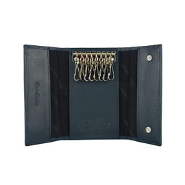 CONTE MASSIMO Keyring for Men and Women Genuine Leather without Box, blue