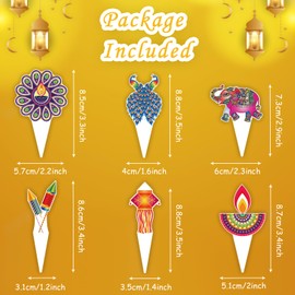 12 Pcs Happy Diwali Cupcake Toppers and Wrappers Set,Purple Indian Deepavali Cupcake Decoration Indian Diwali Festival Party Decorations for Hindu Diwali India Festival of Lights Party Supplies