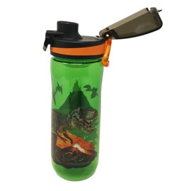 Theonoi Auslaufsichere Schlanke Wasserflasche Trinkflasche Sportflasche Flasche für Kinder mit Fruchtsieb BPA-frei, 600ml für Schule, Spielplatz Sport Outdoor (Dinosaurier Dino)