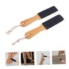 BIUDECO 2pcs Dual-sided Foot File Callus Remover Beech Handle Pedicure