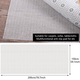 150 x 200 cm Non-Slip Mat for Carpet, Non-Slip Carpet Underlay, Non-Slip PVC Cut to Size, Carpet Stopper, Non-Slip Underlay for Drawers, Cars, Shelves
