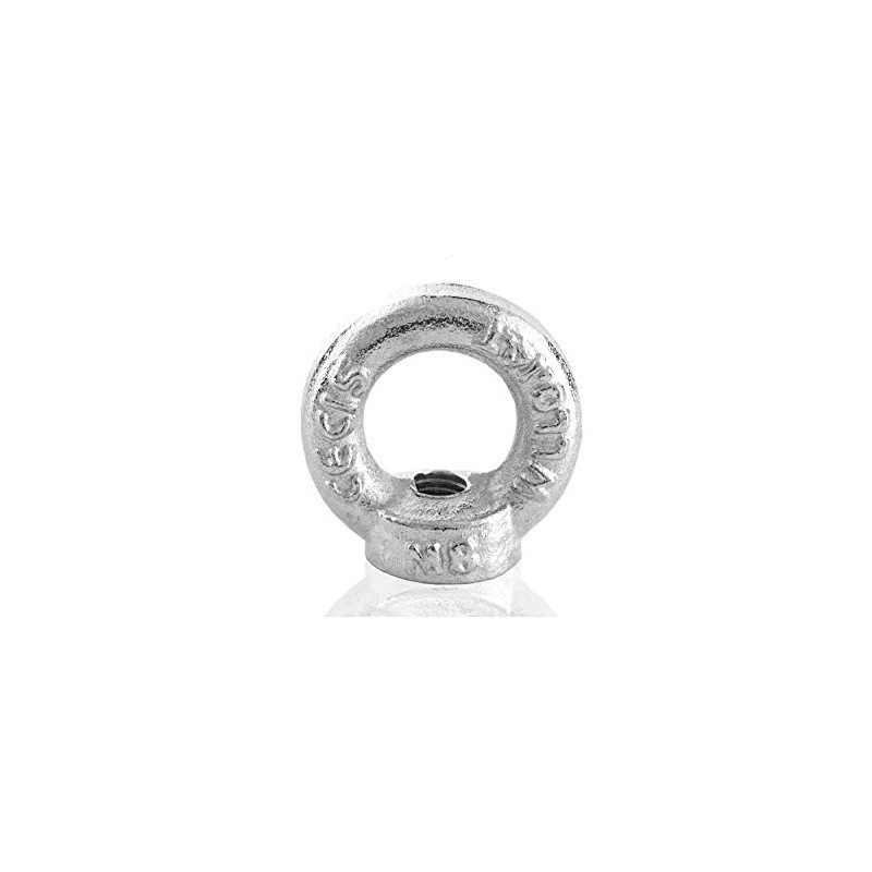 Ring nut/eyelet nut, M8, DIN 582, galvanised steel, pack of