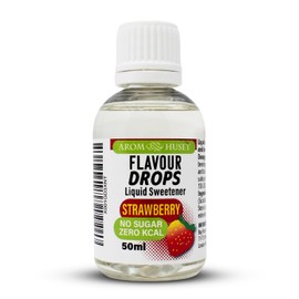 Flavour Drops Strawberry Sugar-Free 50 ml | Flavour Drops without Calories | Liquid Aroma | Taste Improvement | Aroma Drops | for Cooking, Baking & Mixing | Lactose Free, Gluten Free and Vegan