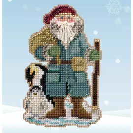 Mill Hill DIY Mill Hill Penguin Santa Antarctic Christmas Bead Cross Stitch Ornament Kit
