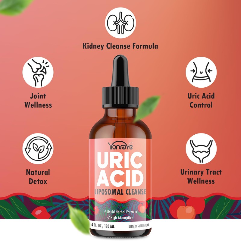 Liposomal Uric Acid Drops, Tart Cherry Supplement with Celery Seed