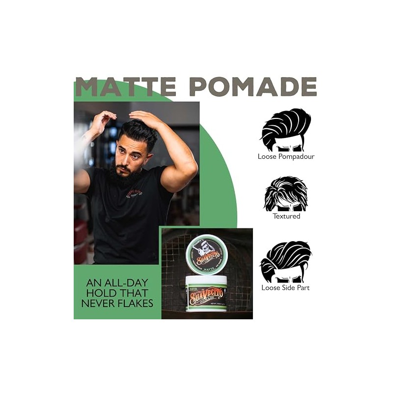 Suavecito Pomade - Pomada mate Suavecito, pomada mate sin brillo
