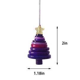 CHMOART Christmas Tree Ornament, DIY Tint Purple Button Tree Kit Xmas Hanging Ornaments for Christmas Party Tree Window Decorations