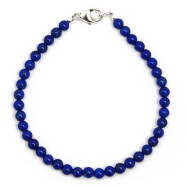 Kathy Bankston Handmade Lapis Lazuli Bracelet, 4mm with Sterling Silver or Gold Filled Lobster Clasp