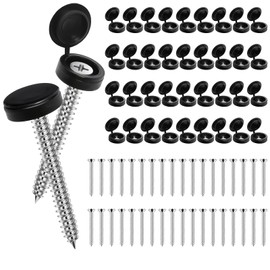 36 Set Shutter Screws and Caps #10 x 2 Inch Shutters Exterior with Cap for Windows Outside Shutter Fasteners for Furniture Shutter Railings (Black, #10)