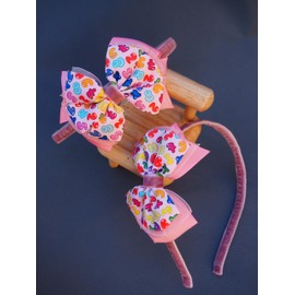 MeiMei Number National Maths Pattern Velvet Organza Hair Bow Grip Headband Hair Wear Headwear Hairband, Handmade Grils Women Hair Accessories, 1 Piece (Maths 6, Triple Organza HB)