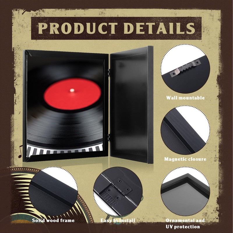 RattanView 4 Pack Vinyl Record Frame Picture Frame 12 x