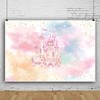 Canessioa Princess Castle Backdrop Colorful Clouds Pastel Castle Fantasy Fairy