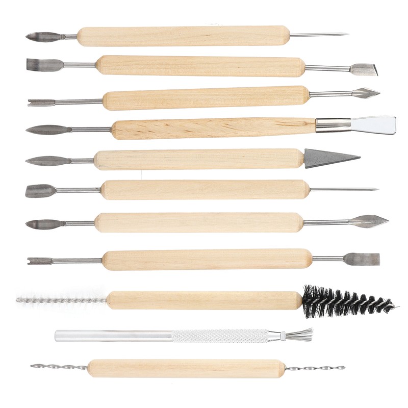 11pcs Soft Clay Carving Knives Multipurpose Stainless Pottery Sculpting Tools