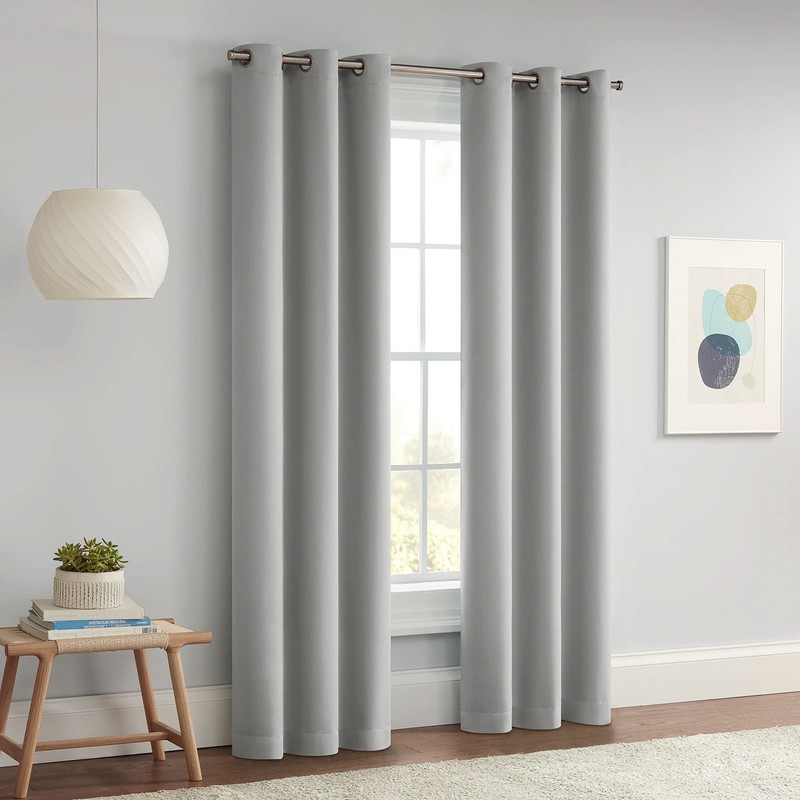 Eclipse Darrell Modern Blackout Thermal Grommet Window Curtains for Bedroom