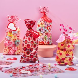 Bolsas de regalo de celofán para el día de San Valentín, 150 paquetes