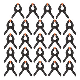 JJWNMLL Pack of 24 Spring Clamps, 2 Inch High Performance Black Nylon Spring Clamps, Glue Clamps with Movable and Ribbed Jaws for Woodworking, DIY, Photo Studios, Photo Background