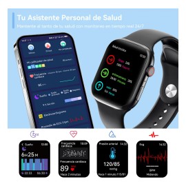 Smartwatch 2.01 Inch T900 Pro Max Reloj Inteligente Bluetooth Tactil Deportivo Llamadas Caja Negro Correa De Silicona Negro