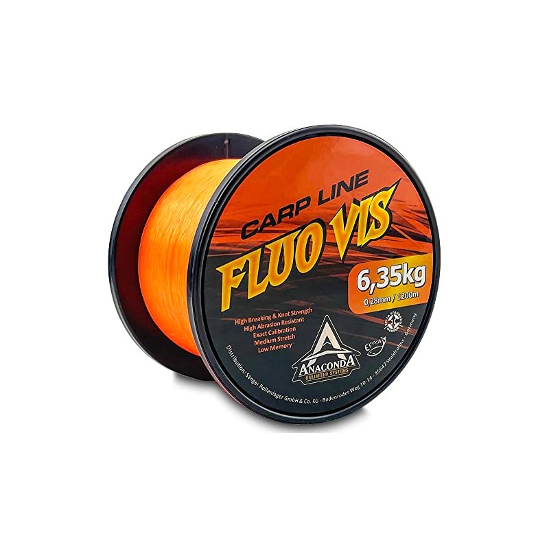 Saenger Unisex - Adult Anaconda Fluovis Orange Carp Line 1,200