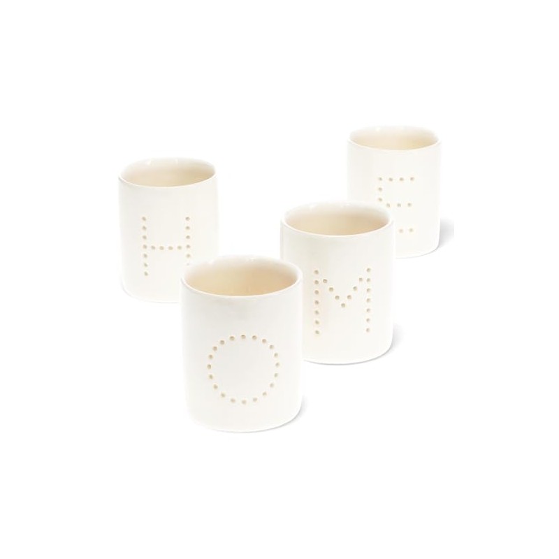 Glossy Ceramic Tealight Holders (set of 4) - HOME