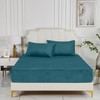 Plush Bed Sheet, 140 x 200 cm, Teal, Fleece, Winter