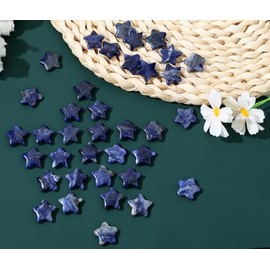 GUJOXILA GUJOXILA 20pcs Blue Sodalite Star Crystals Gemstones Healing Gifts for Women Beginners Quartz Bulk Reiki Polished Pocket Protection Meditation Divination Gem Stones