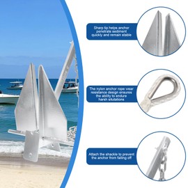 Leero Heavy Duty Boat Anchor Kit with Anchor Chain, Shackle and Anchor Rope, 13 lb Portable Danforth Anchor,Boat Anchor for Pontoons, Dinghies, Fishing Boats, Bass Boats, Sport Boats, Sport Yachts