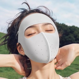 UPF50+ Face Cover for Women - Cooling Sun Protection Face Mask UV Face Cover for Outdoor (Grey)