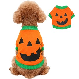 Ropa de Halloween para perro, disfraz de mascota, calabaza, cara sonriente