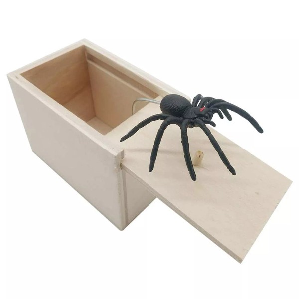 Unbranded Rubber Spider Prank Box Handcrafted Wooden Surprise Money Surprise