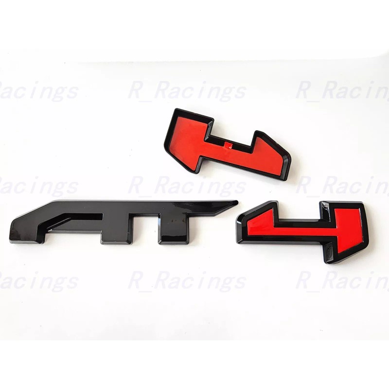 GMC 5PCS Gloss Black Red Door Rear Grill AT4 Canyon