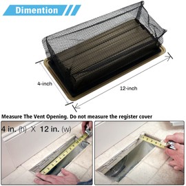 Floor Register Cover Trap, Floor Air Vent Cover Screen for Home Air Vent Filters 6-Pieces（4x12 Inch)